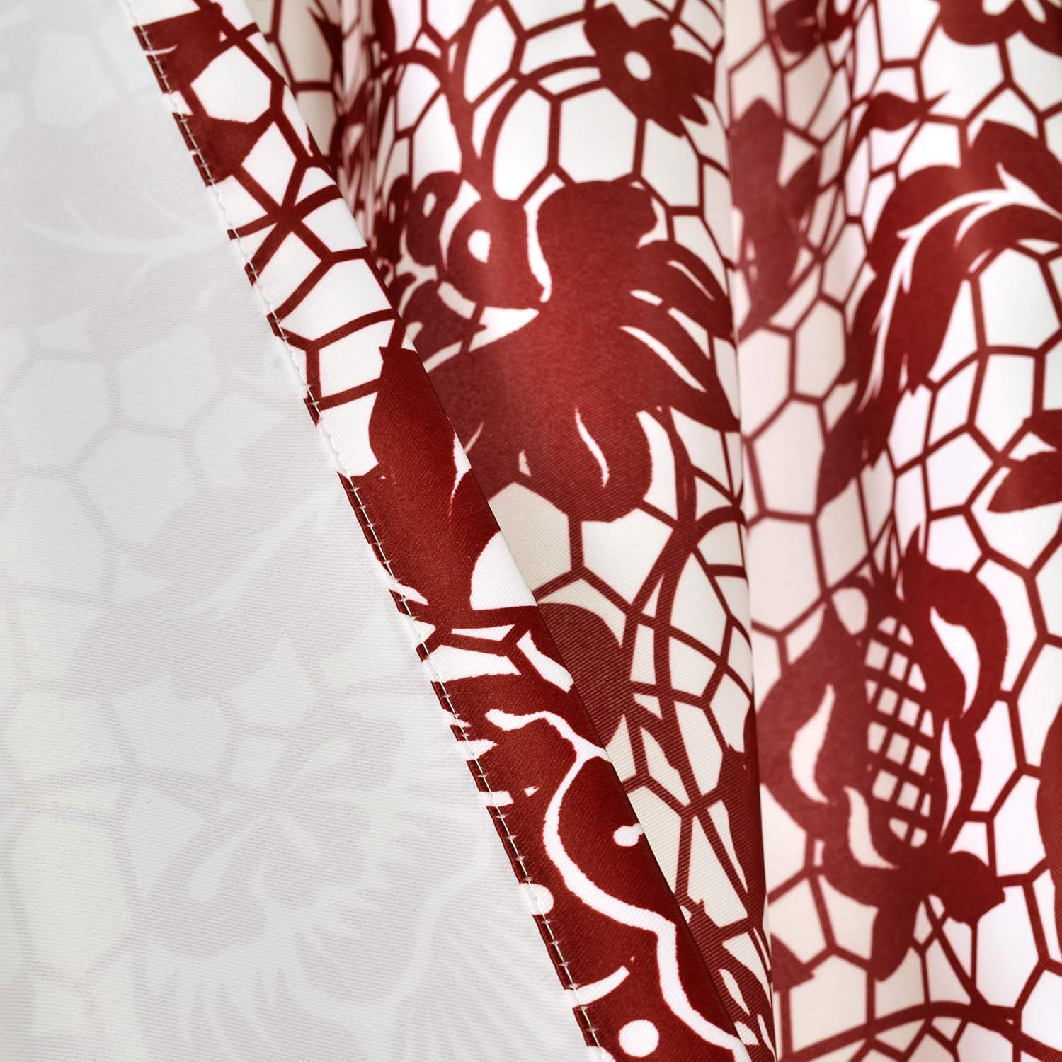 Lush Decor, Red Estate Garden Print Curtains Room Darkening Window Panel Set for Living, Dining, Bedroom (Pair), 95&rdquo; X 52, 95" X 52"