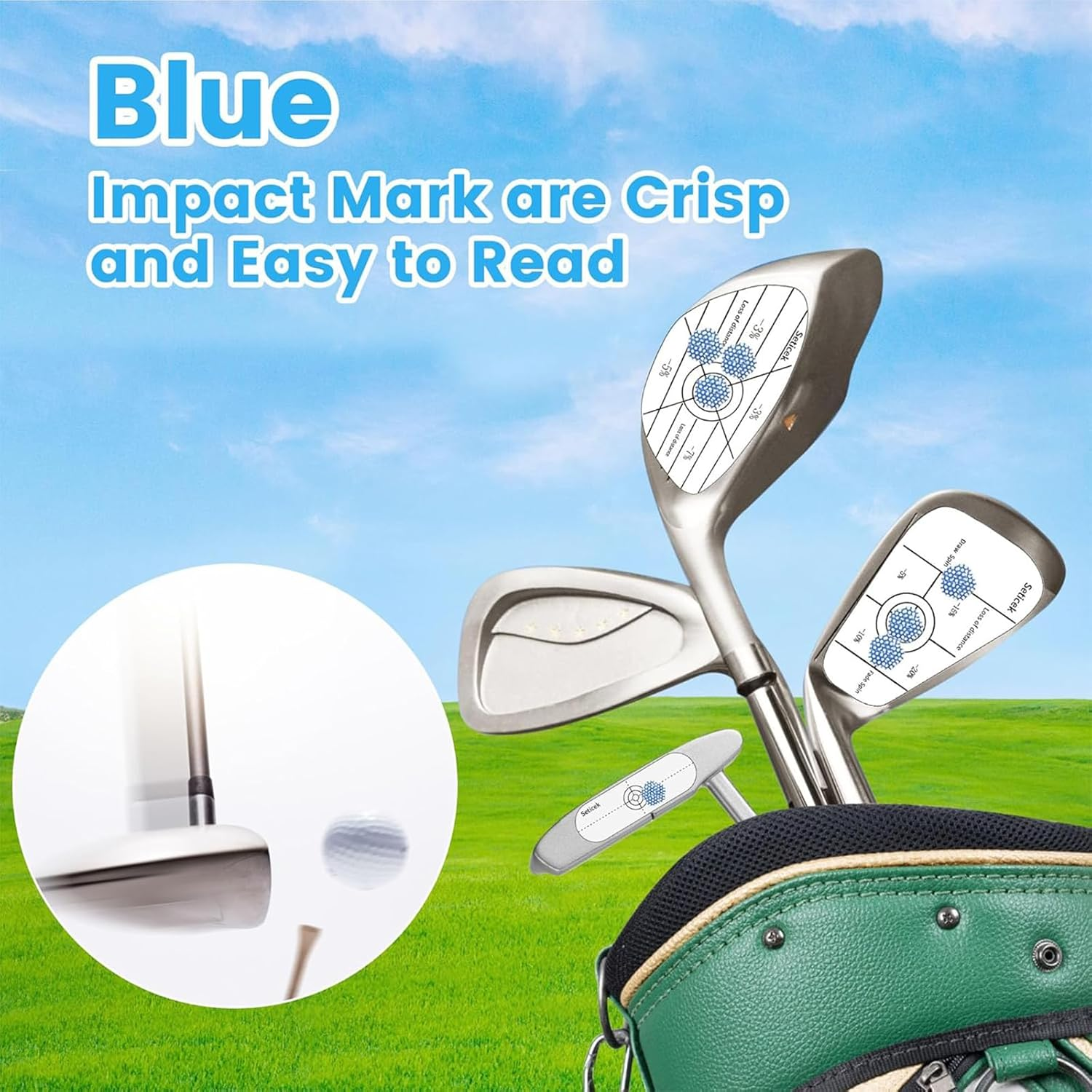 Yeanifeana 300PCS Golf Impact Tape Labels, Swing Training Stickers for Sweet Spot Analysis, Improve Accuracy & Distance, Self-Teaching Golf Practice Aid image number 4