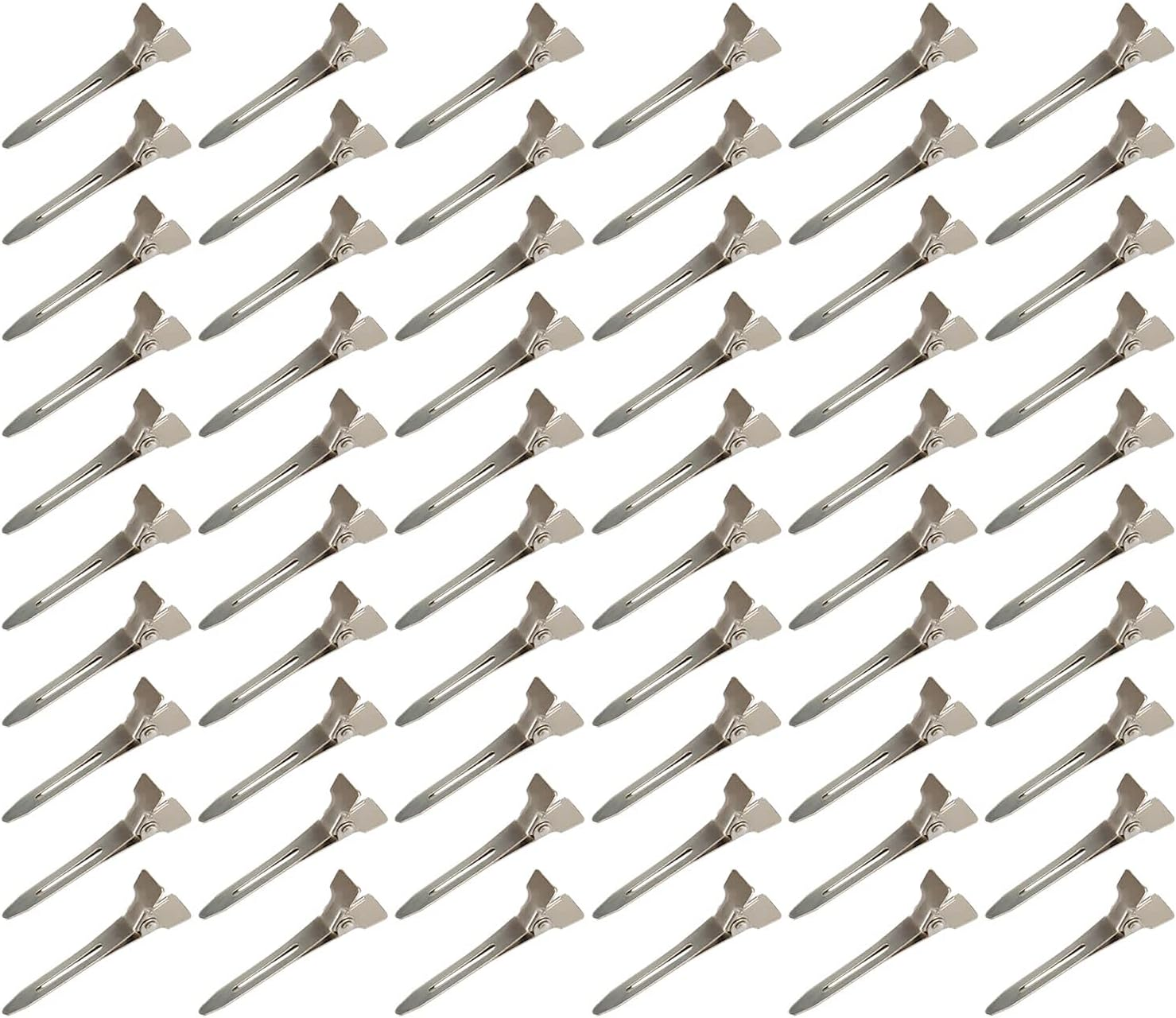 Beayuer 25 Pieces Duck Bill Hair Clips, 3.5 Inch Rustproof Metal Alligator Curl Clips with Holes for Hair Styling, Hair Coloring, Thick Hair Sectioning, Salon, Bows DIY, Silver (25 Pcs, Silver) image number 6