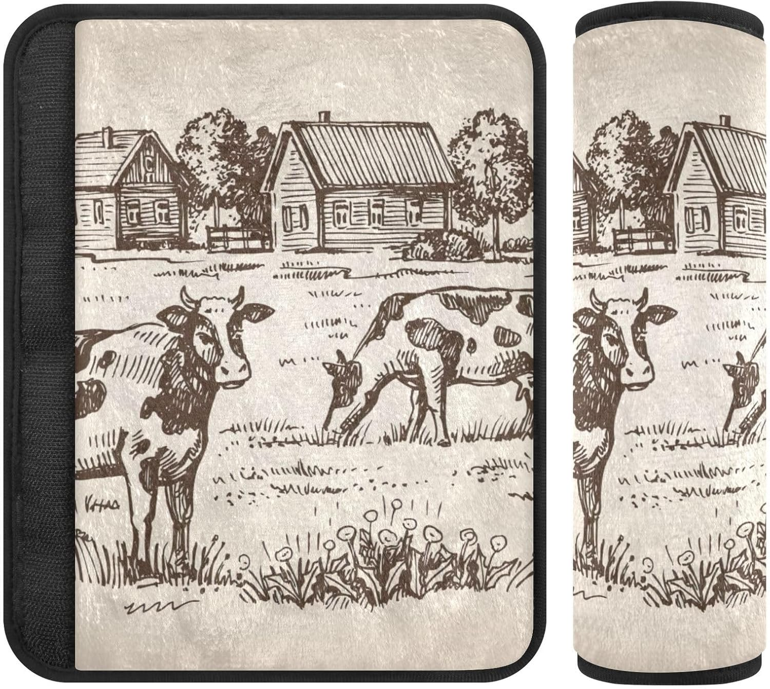 Farm Cow Soft Seatbelt Covers, Padded with Cotton, Shoulder Pad for Bag Strap, Car Seat Belt Pads for Kids image number 6