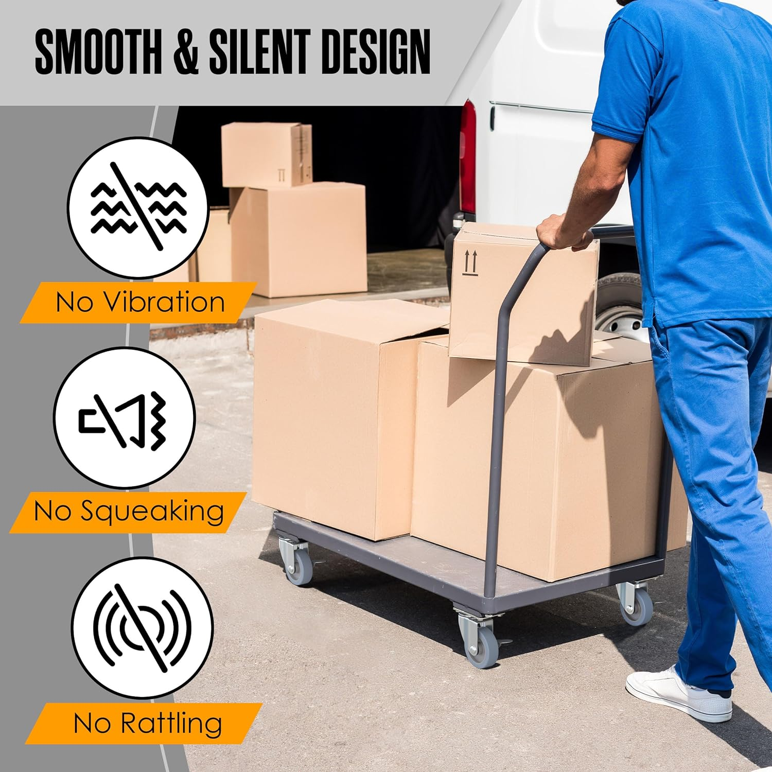 Houseables Caster Wheels Casters Set of 4 3 Inch Rubber Heavy Duty Threaded Stem Mount Industrial Castors Locking Metal Swivel Wheel Replacement for Carts Furniture Dolly Workbench Trolley image number 2