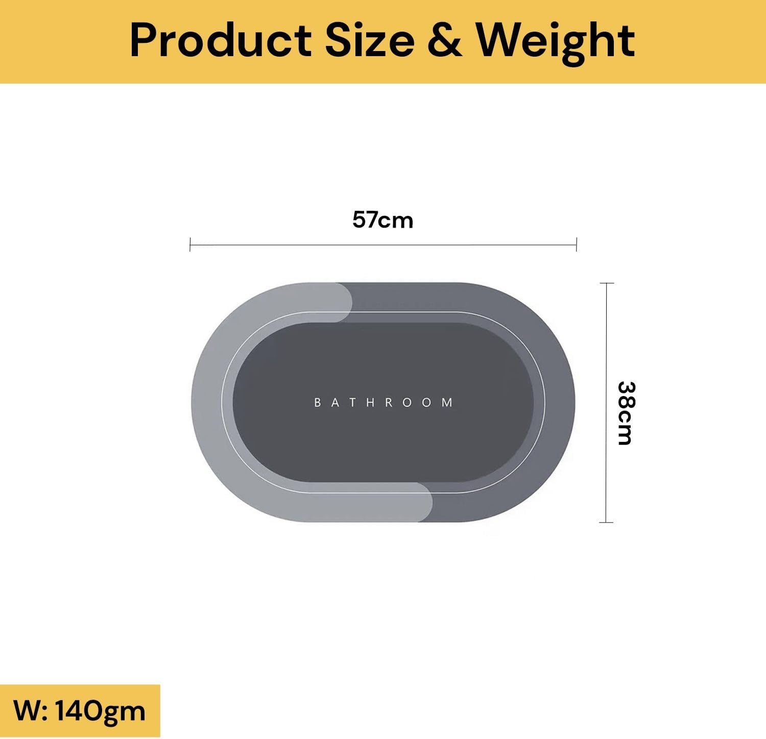 EZONEDEAL Absorbent Floor Mats, Quick-Drying Bathroom Carpets, Super Absorbent Living Room Large Rectangle Carpet, Rubber Non-Slip Bottom, Easy to Clean, Simple Kitchen Doormat (40X60Cm) image number 1