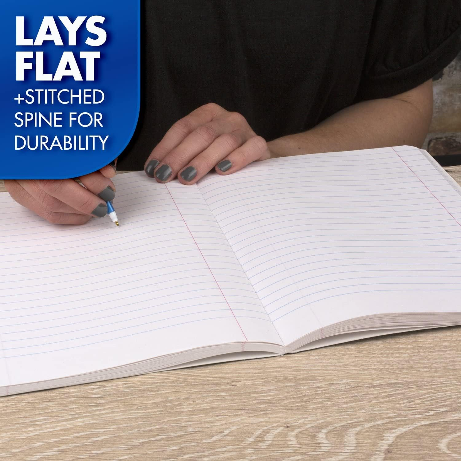 Mead Composition Notebooks, 12 Pack, College Ruled Paper, 9-3/4" X 7-1/2", 100 Sheets per Comp Book, Black Marble (72938)