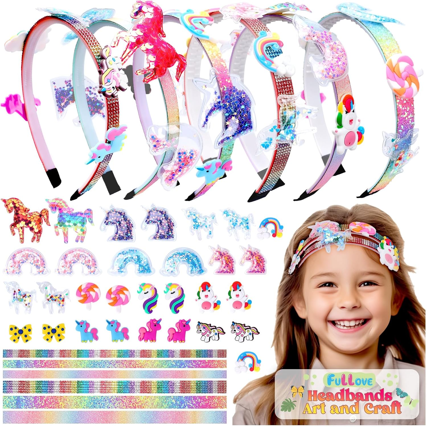 Jewellery Making Sets Girls Kits Age 5 - 10: Art and Craft Gift Sets for 5 6 7 8 Year Old Girl DIY Craft Kits Kids Age 9 10 11 Headbands Hair Accessories Making Kits for Girls Toys Age 5 6 7 Kids (Mermaid)