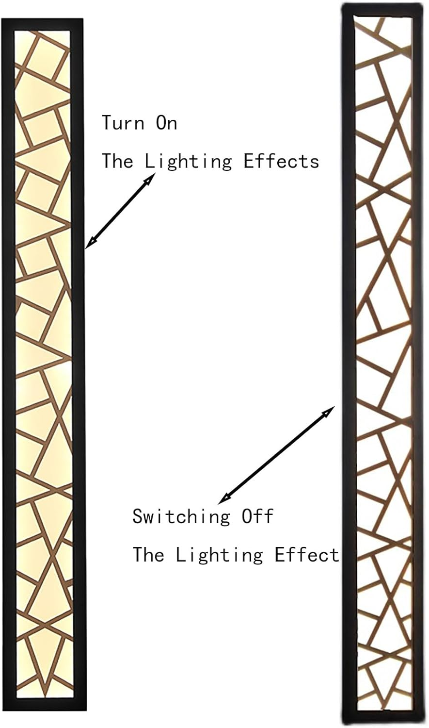 LED Outdoor Garden Wall Lights Exterior Long Indoor Wall Lamp Modern Black Wall Sconce IP65 Waterproof Wall Lighting outside Acrylic Light Porch Terrace Garage (100CM 58W,Warm Light) image number 6