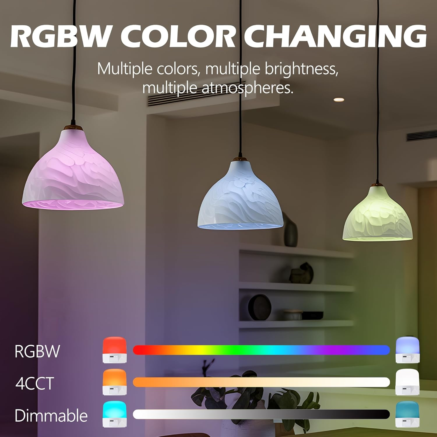 FTL Rechargeable Light Bulbs with Remote, E27 RGB LED Colour Changing USB Battery Operated Backup Bulb for Lamps and Sconces, Magnetically Detachable Wireless Non-Hardwired, 2-Pack image number 6