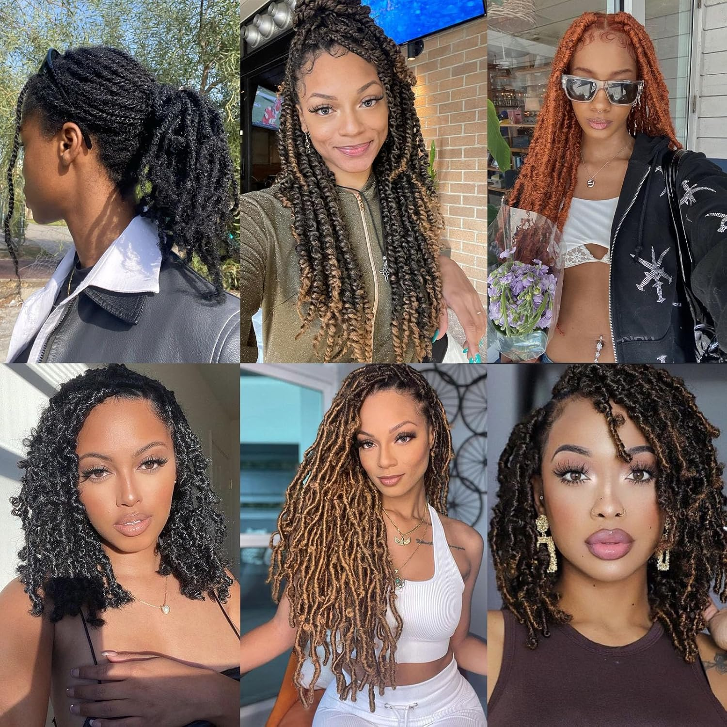 Samtress Springy Afro Twist Hair 18 Inch Pre-Separated Kinky Marley Twist Braiding Hair Soft Synthetic 8 Packs Pre-Fluffed Natural Spring Twist for Faux Locs Natural Afro Kinky Curly Hair (#27) image number 6