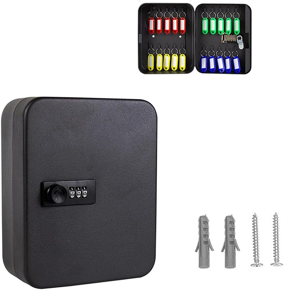 20 Key Storage Cabinet,Wall Mounted Key Cabinet,Bin with Combination Lock,Security Storage Box,Key Organizer,For Home,Office,Key Storage