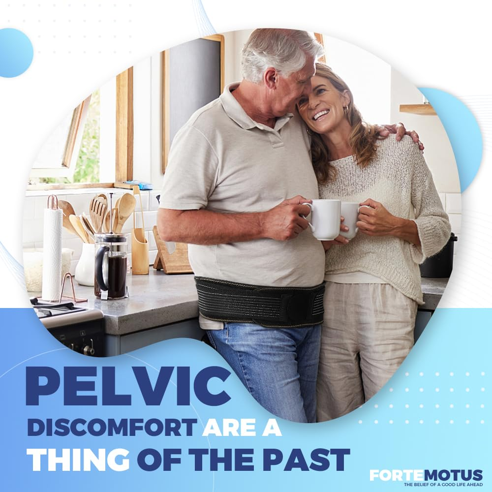 FORTEMOTUS Sacroiliac Hip Belt, Sacroiliac Joint Belt with Adjustable Compression Support Back Brace for Sciatica, Pelvic, Lower Back Pain Relief, L image number 2