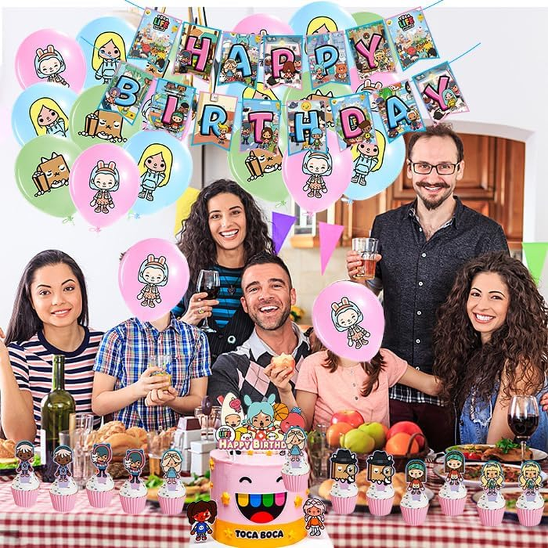 Toca Life World Birthday Decoration Toca Life World Balloons Toca Life World Birthday Balloons Toca Life World Party Decoration Toca Life World Birthday Decoration Garland Cake Topper, 1007SM image number 5
