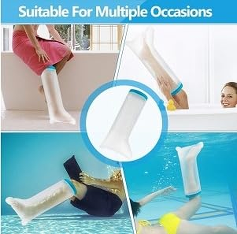 Waterproof Leg Cast Cover for Showering, Reusable Adult Short Leg Cast Protector,Leg Cover for Showering after Surgery, Watertight Seal to Keep Bandage Dry. image number 3