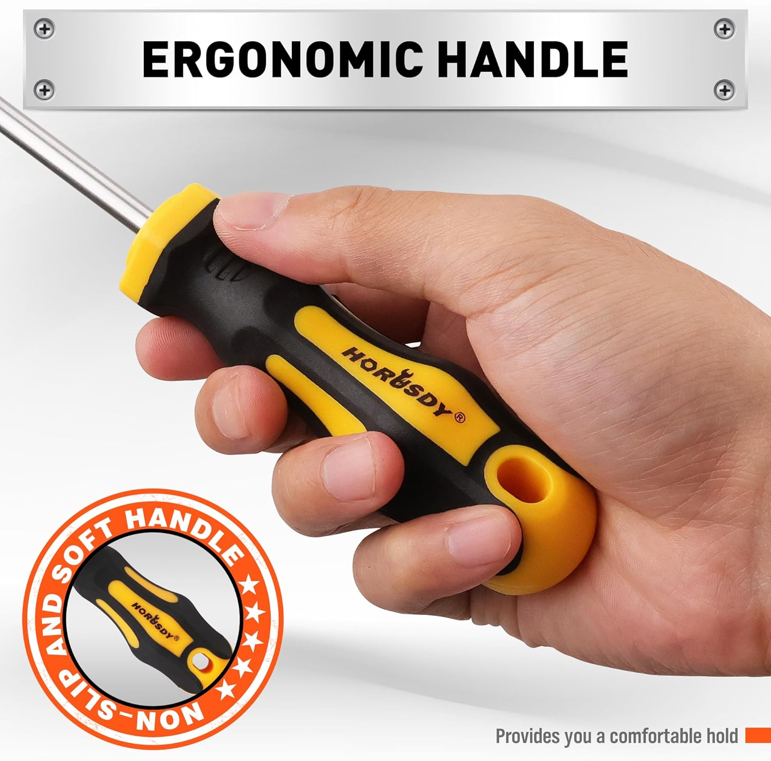 HORUSDY 13-Pieces Screwdriver and Pick Hook Set, Magnetic 4 Phillips and 4 Flat Head Tips and Precision Automotive Hook Set for Fastening and Loosening image number 3