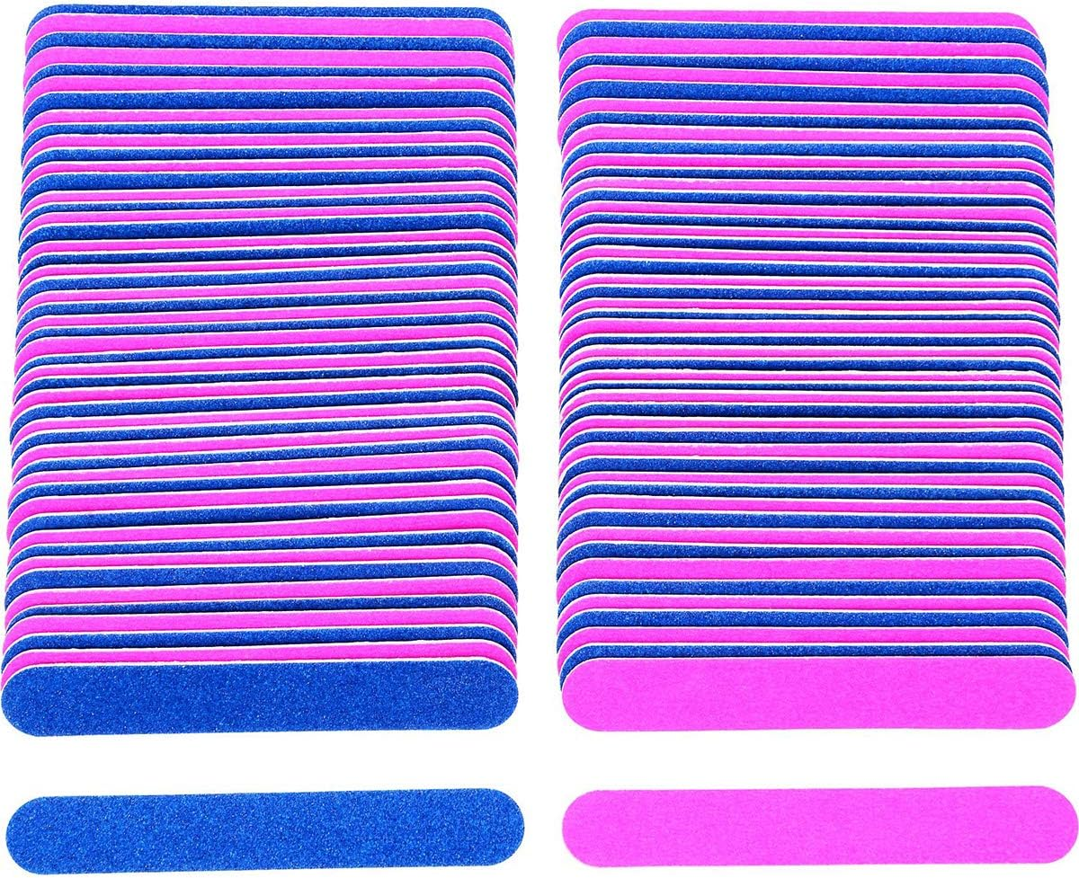 100Pcs Nail File Set Nail Files 180/240 Grit Disposable Double Sided Emery Board-Nail Buffer Files Kit image number 1