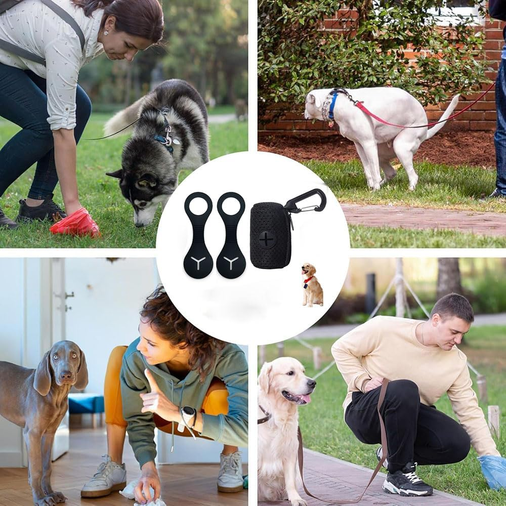 Lyhaogao Large Dog Waste Dispenser with Zippered Mesh Pouch, Fits All Dog,Includes 2 Refillable Poop Bag Holders and 1 Pcs Dog Poop Bag Dispenser,Durable, Hands Free Dog Walking Accessories (Black) - Blue image number 3