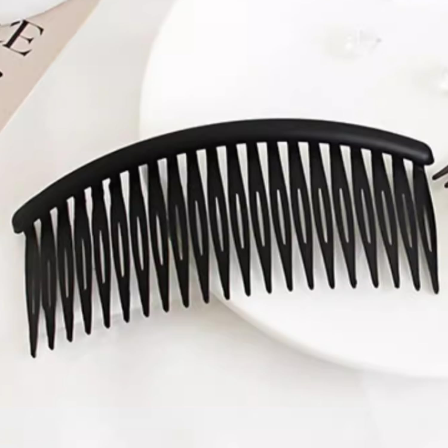 Hair Combs, 2 Pieces Plastic Side Hair Comb Slides French Twist with Teeth for Fine Hair Accessories for Women Girls Black image number 4