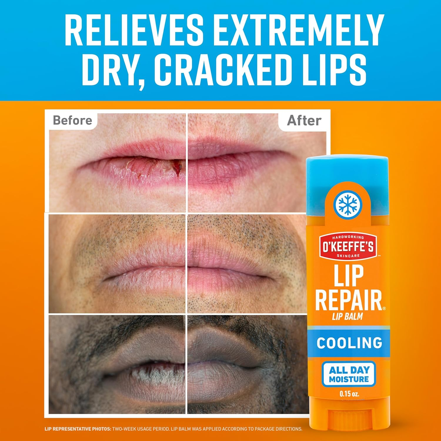 O'Keeffe'S Lip Repair Cooling Lip Balm, 4.2G &ndash; for Extremely Dry, Cracked Lips. All-Day Moisture with 7 Moisturising Ingredients Relieves & Heals Very Dry Lips with a Flexible Barrier. image number 3