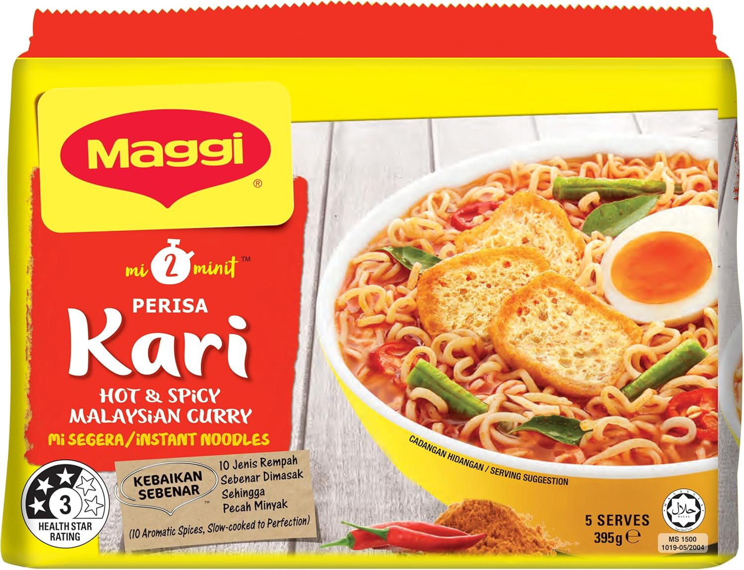 Maggi 2 Minute Kari Curry Noodles 30 Pack (6 X 5 Pack) image number 2