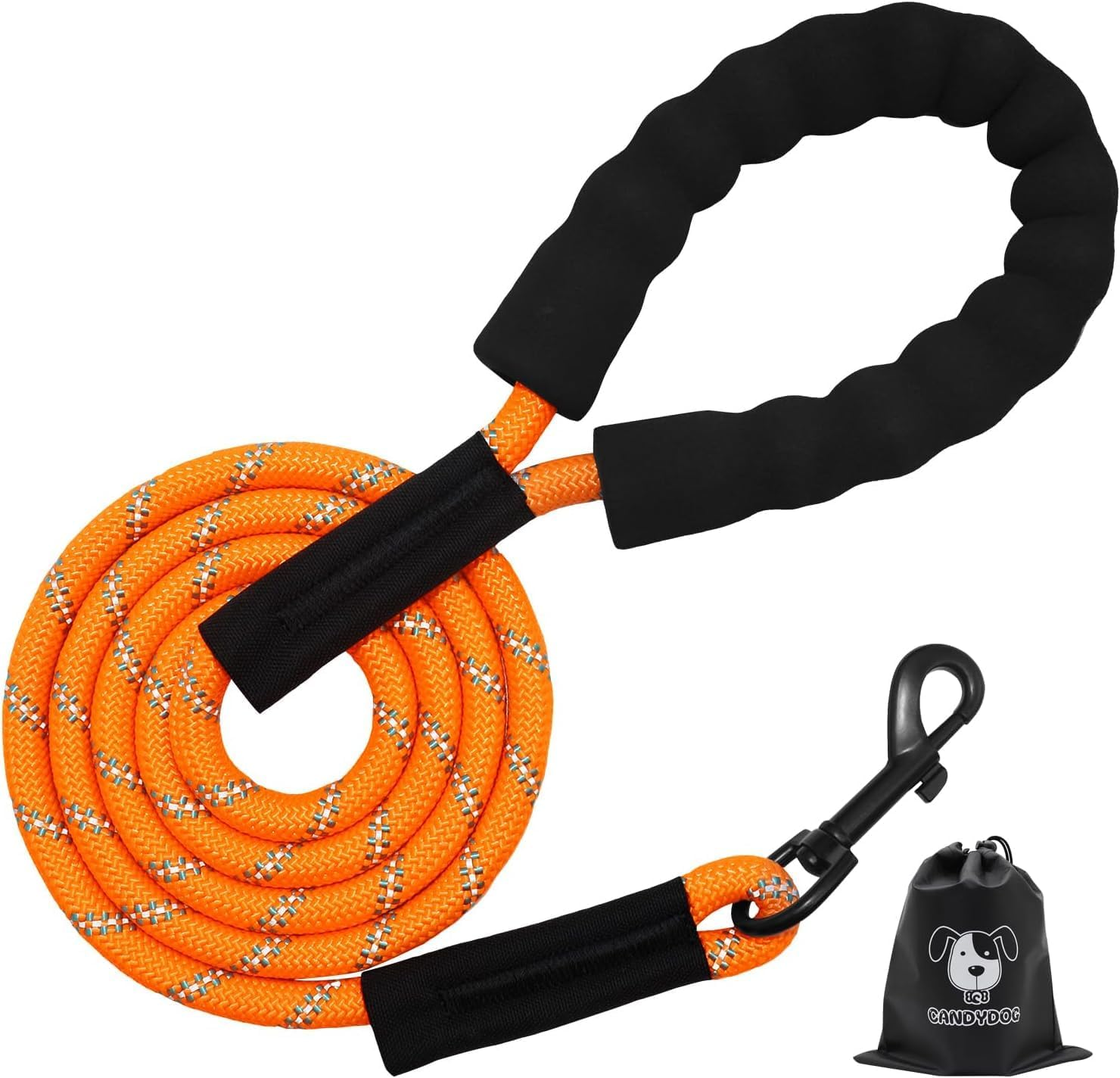 CANDYDOG Training Lead for Dogs, 20M Reflective Orange, Suitable for Small to Large Dogs