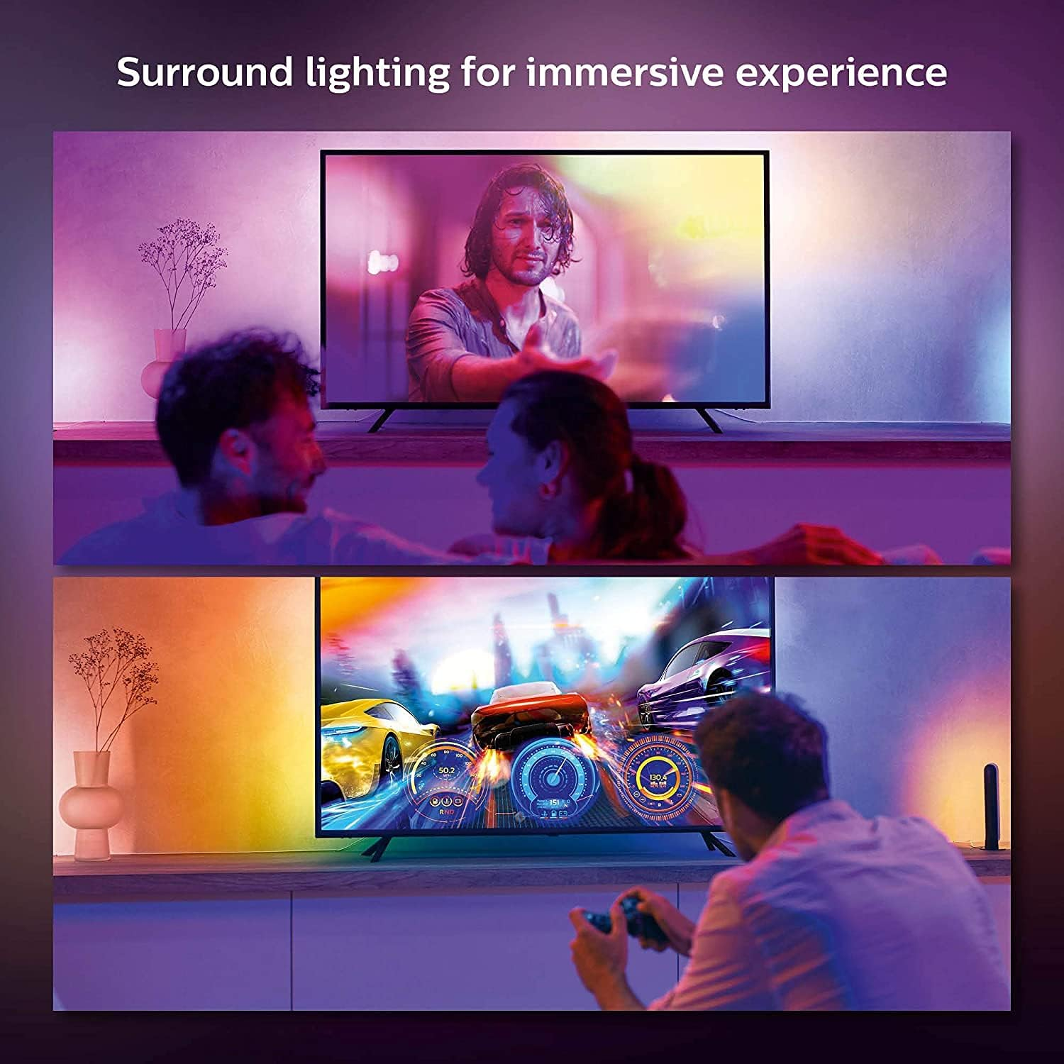 Philips Hue Gradient Light Strip Compatible with Alexa and Google Assistant image number 3