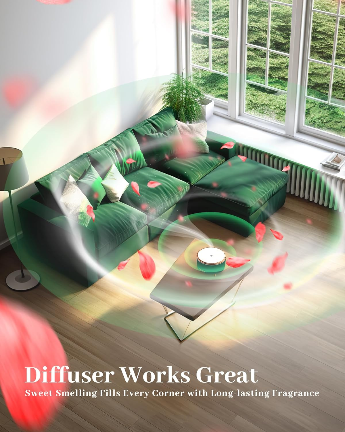 500Ml Essential Oil Diffusers for Home, Aromatherapy Diffuser, Room Aroma Diffuser, Scent Diffuser，Green image number 5