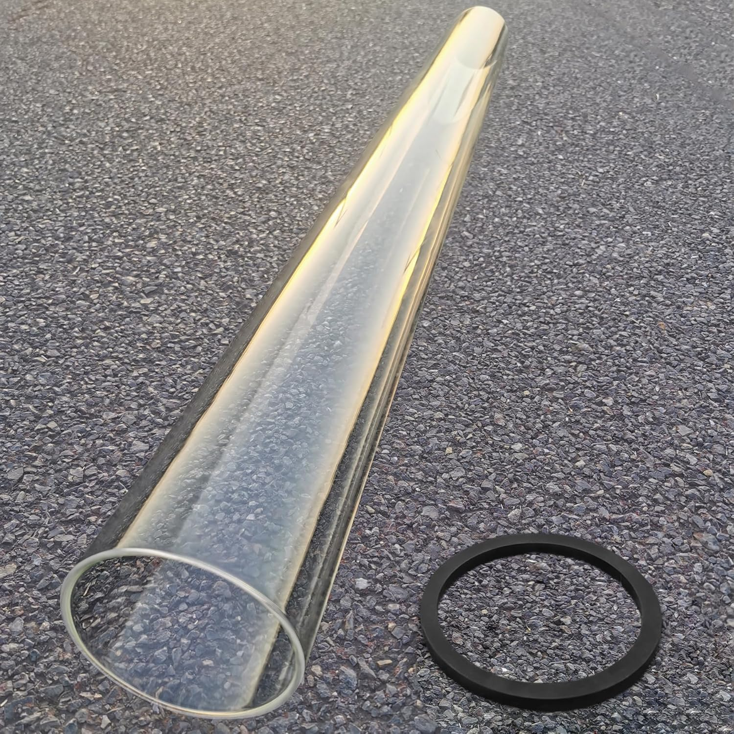 Patio Heater Glass Tube Replacement, 49.5" Tall 4" Diameter, Glass Tube Patio Heater with Ring, Fits 4-Sided Patio Heaters, Compatible with Hiland, Fire Sense, and More image number 2
