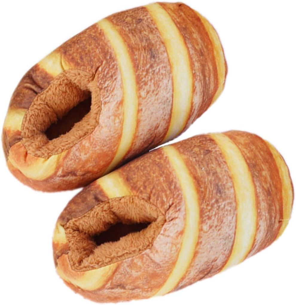 TOVINANNA Bread Slippers for Women Winter Warm Cotton Indoor Slippers Creative Design for Home Wearing for Ladies image number 4