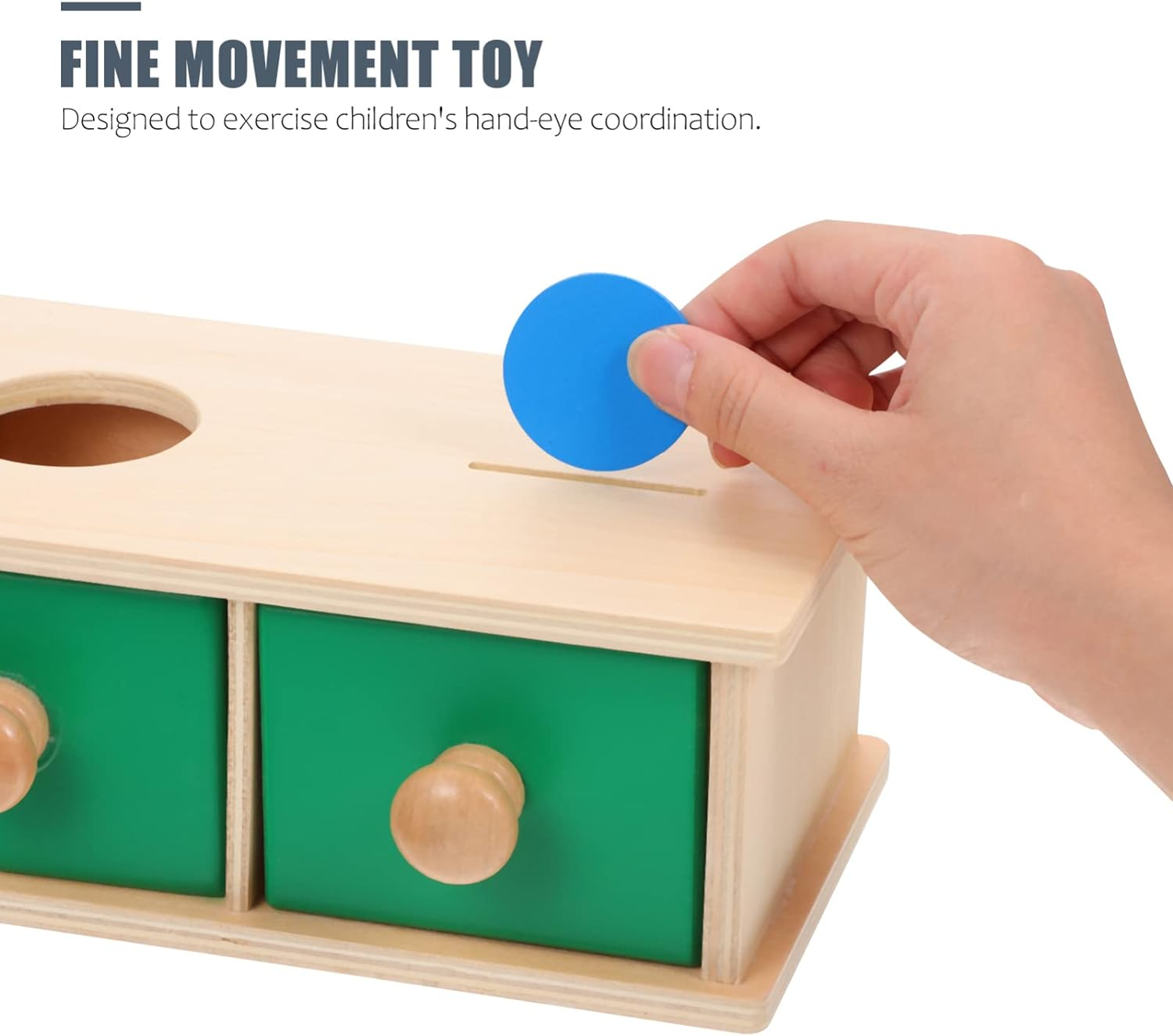 Toddmomy Montessori Infant Coin Box Baby Coin Box Toy Wooden Coins Balls Matching Box Montessori Toy Object Permanence Box for Toddler Baby Preschooler image number 5