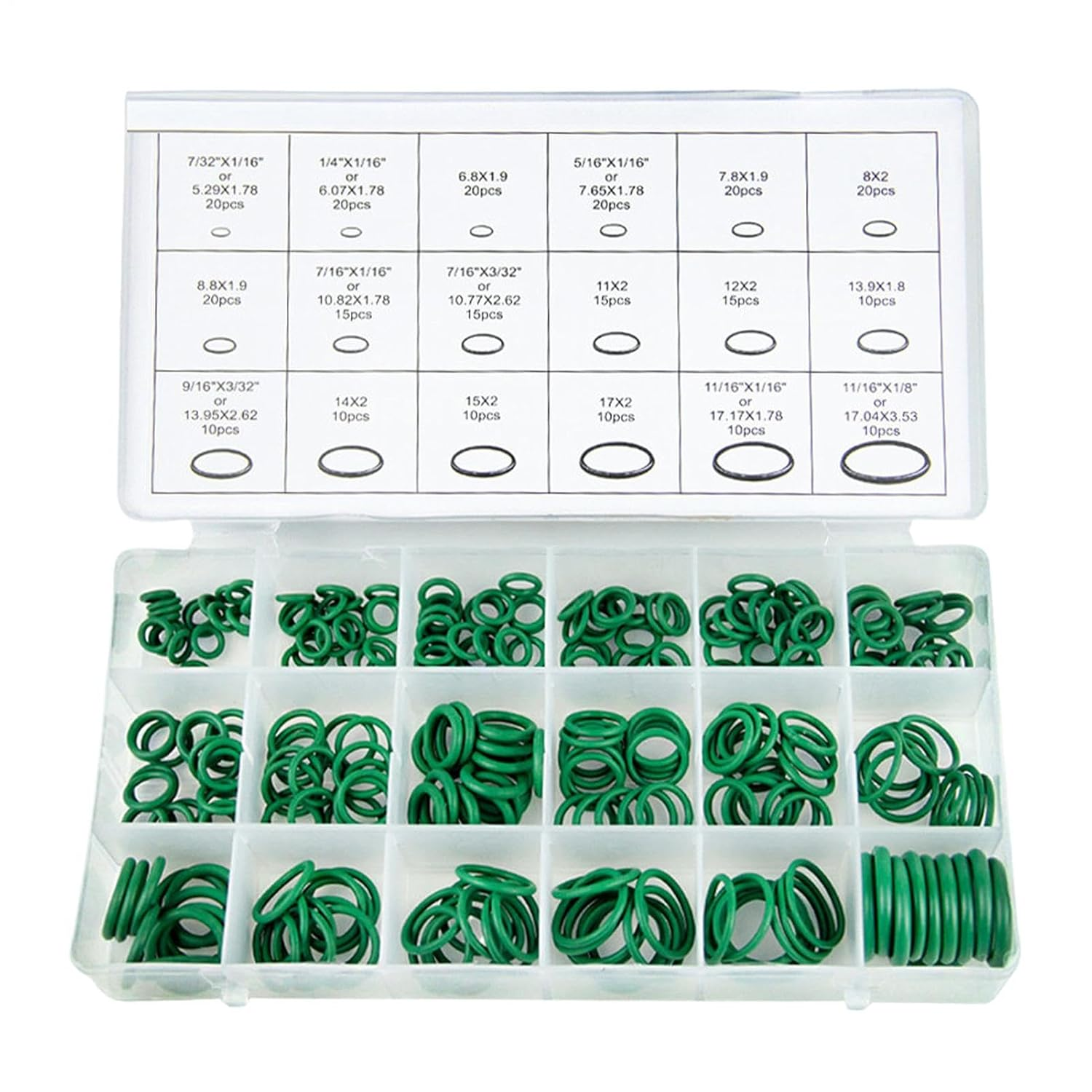 AC O Rings,270 Rubber Pieces AC Repair Kit - Compressor Seal for HVAC Vacuum Car Inverter Conditioner Engine Airbrush Home Users Business Users Professionals RV Manifold image number 2