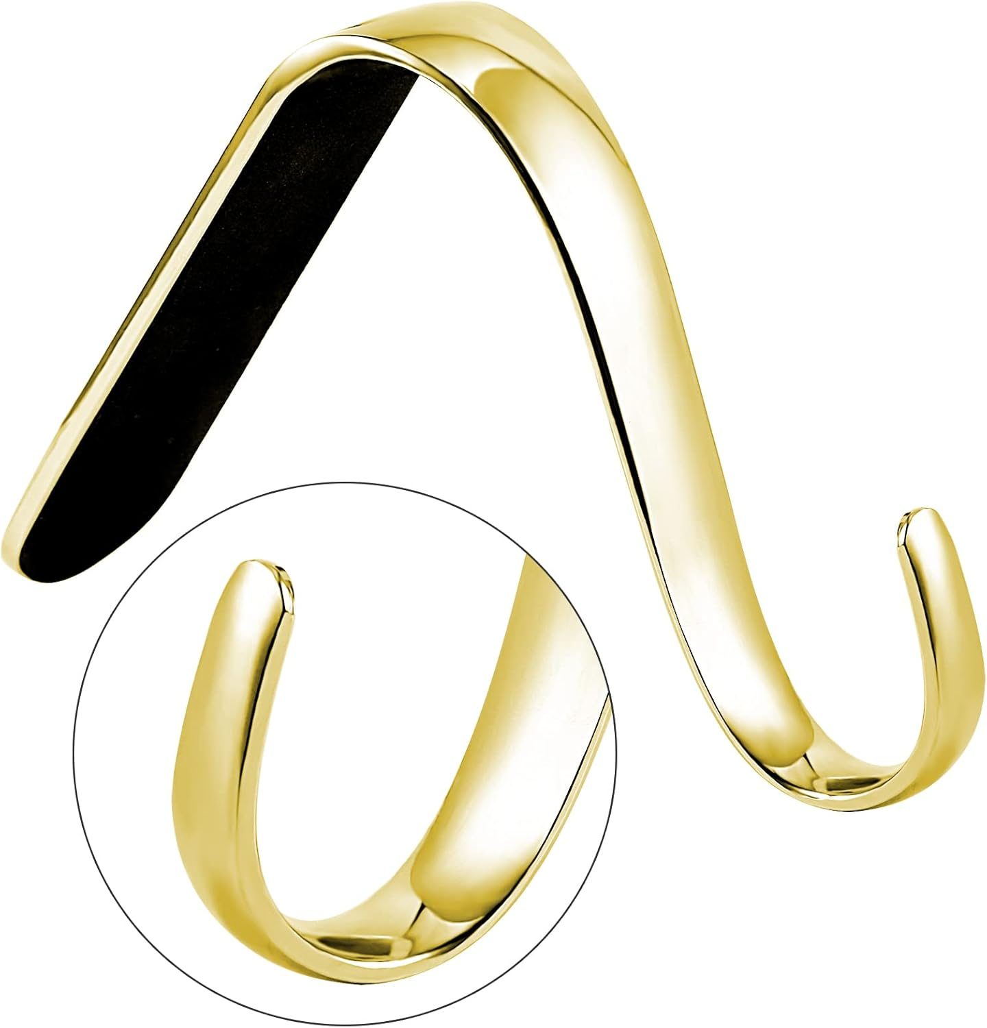 Sunshane 5 Pieces Christmas Stocking Holders Mantel Hanger Hooks Xmas Mantle Grips Set Safety Hang Stocking Clips for Christmas Party Decoration, Gold image number 4