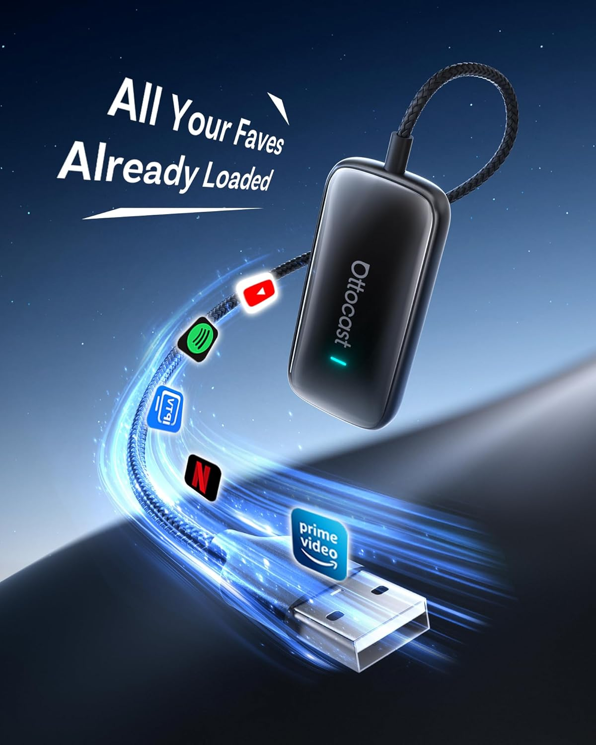 OTTOCAST Play2Video Ultra &ndash; Wireless Carplay & Android Auto Adapter with Youtube, Netflix, Spotify, IPTV | 5Ghz Wifi, Auto Connect, No Delay | Compatible with OEM Wired Carplay image number 4