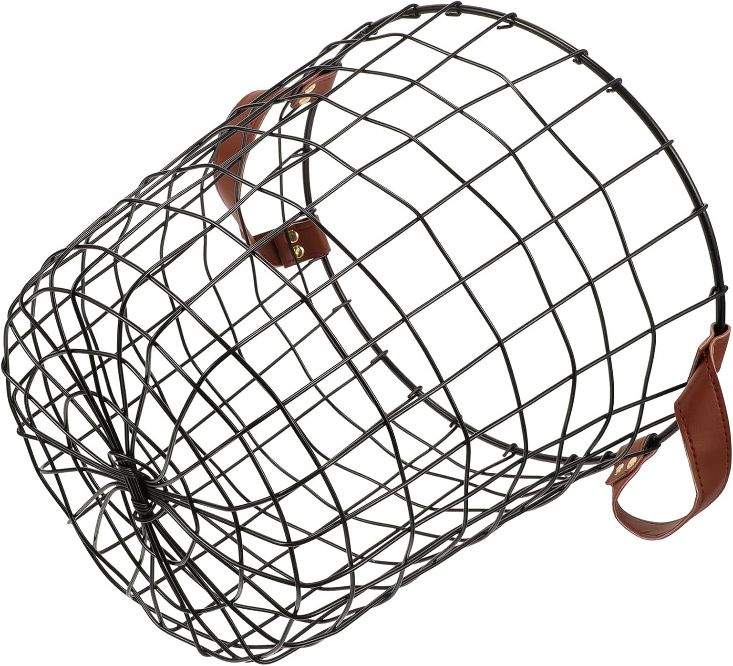 Metal Firewood Organizer Basket with Handle Large Capacity Fireplace Storage Holder for Camping Indoor Outdoor Logs Storage and Multipurpose Use image number 1