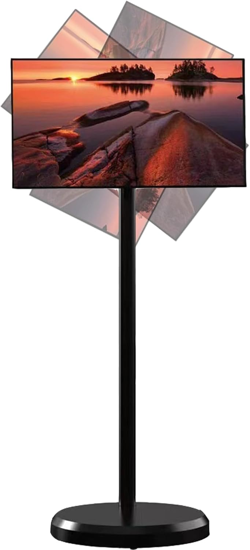 Portable TV on Wheels,Rotating Touchscreen Monitor,Tablet Screen with Base,Standbyme Rolling TV 64G/Black image number 4