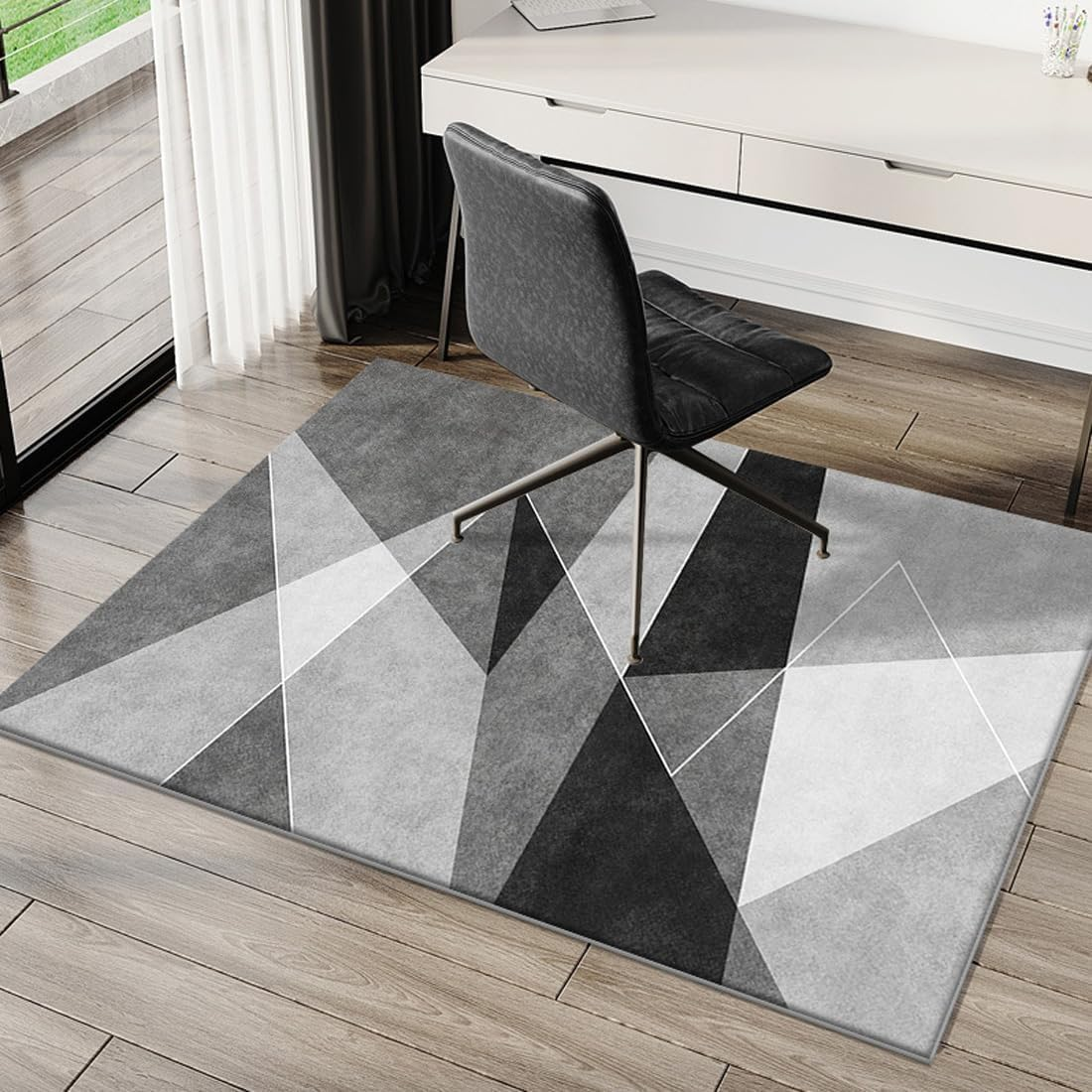Office Chair Mat for Hardwood Floor, 100 * 120 Cm Rug Easy to Move, Floor Mat for Chair Rolling Chair Mat Office Home Anti-Slip Desk Chair Mat, Office Chair Mat for Hard Floor (Grey)