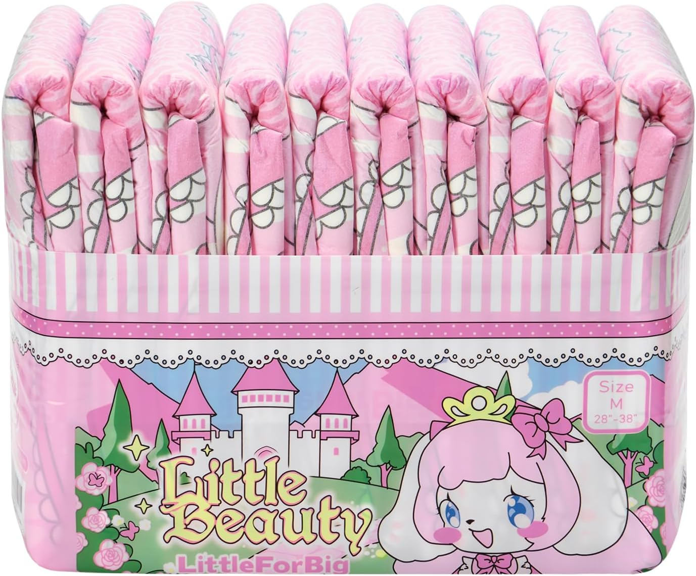 Littleforbig Adjustable Velcro Closure Adult Printed Cloth Back Diaper 10 Pieces - Little Beauty(M) image number 6