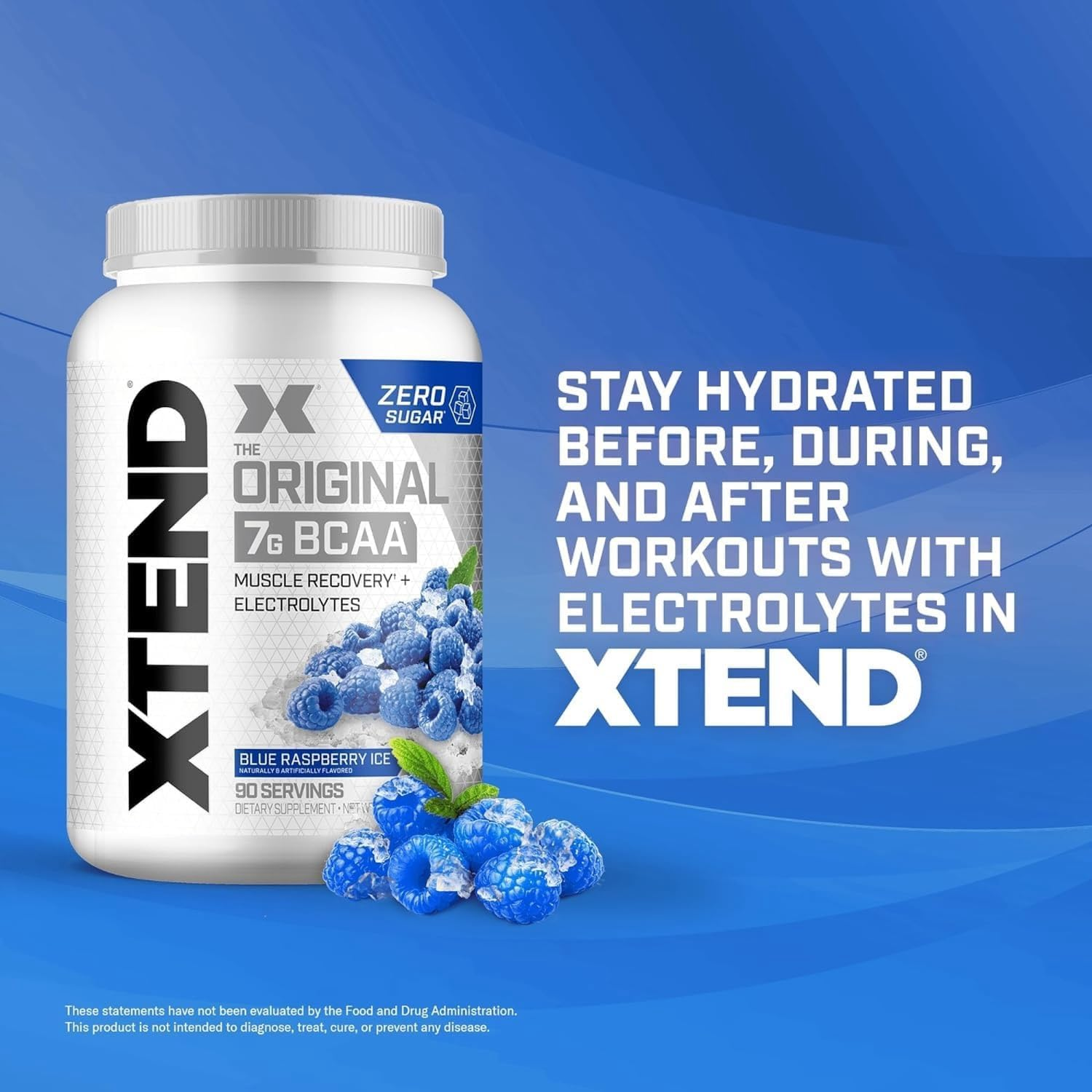 Scivation Xtend BCAA Powder, Branched Chain Amino Acids, Bcaas, Blue Raspberry, 90 Servings image number 4