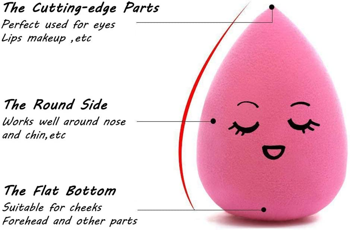 Set of 6, Silicone Makeup Brush Cleaning Mat and Makeup Sponge, Sourceton 2 PCS Leaves Shape Makeup Brush Cleaner Pad and 4 PCS Foundation Blending Sponge (Assorted Colors) image number 4