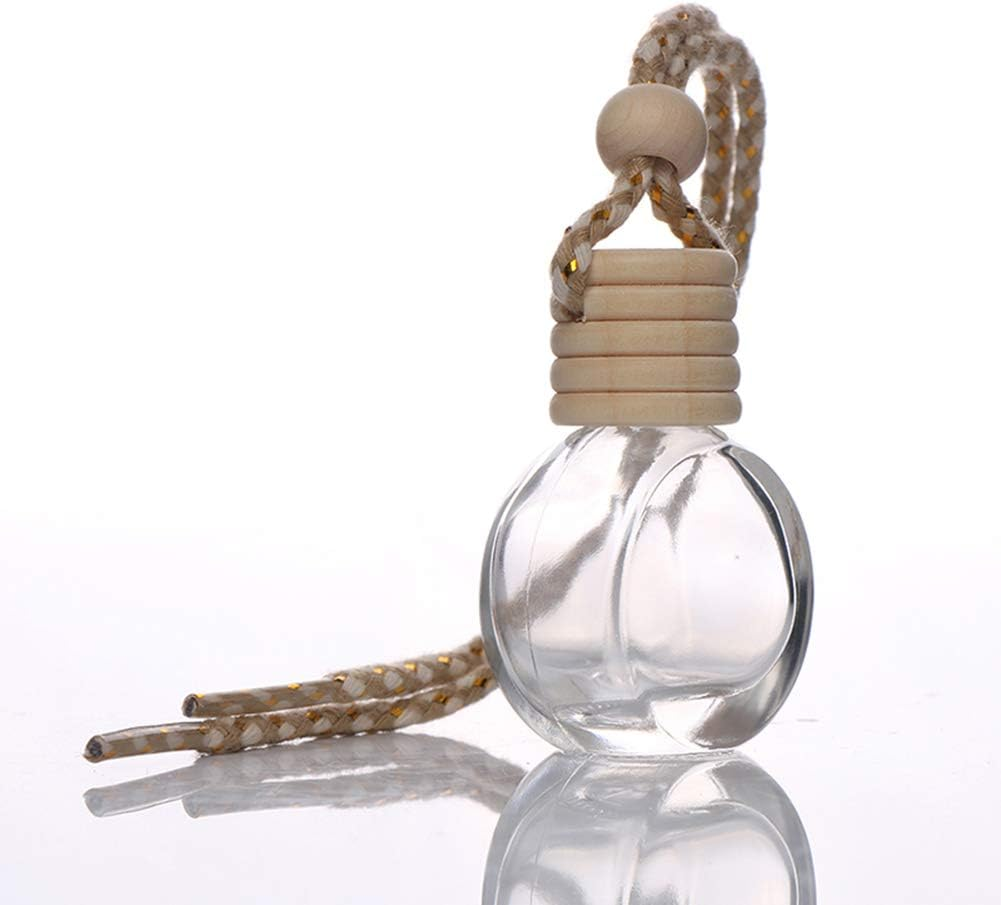 Car Aromatherapy Essential Oil Diffuser Bottle,10 Pack Car Air Freshener Bottle Empty Hanging Perfume Bottle Fragrance Decor Accessories Auto Window Ornament (Round) image number 1