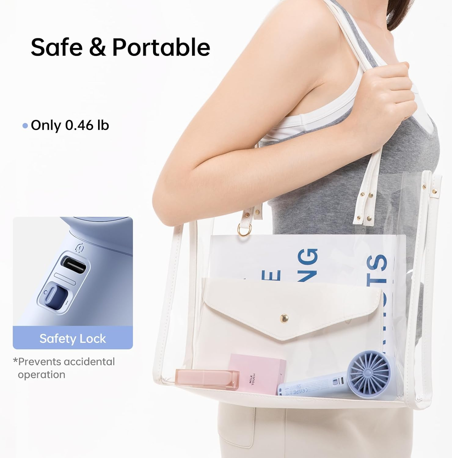 JISULIFE Handheld Turbo Fan, 5000Mah Rechargeable Portable Fans,Up to 28 Hours Cooling,5 Speed Strong Wind,Personal Mini Fan for Travel Outdoor Camping Beach Makeup (Blue) image number 2