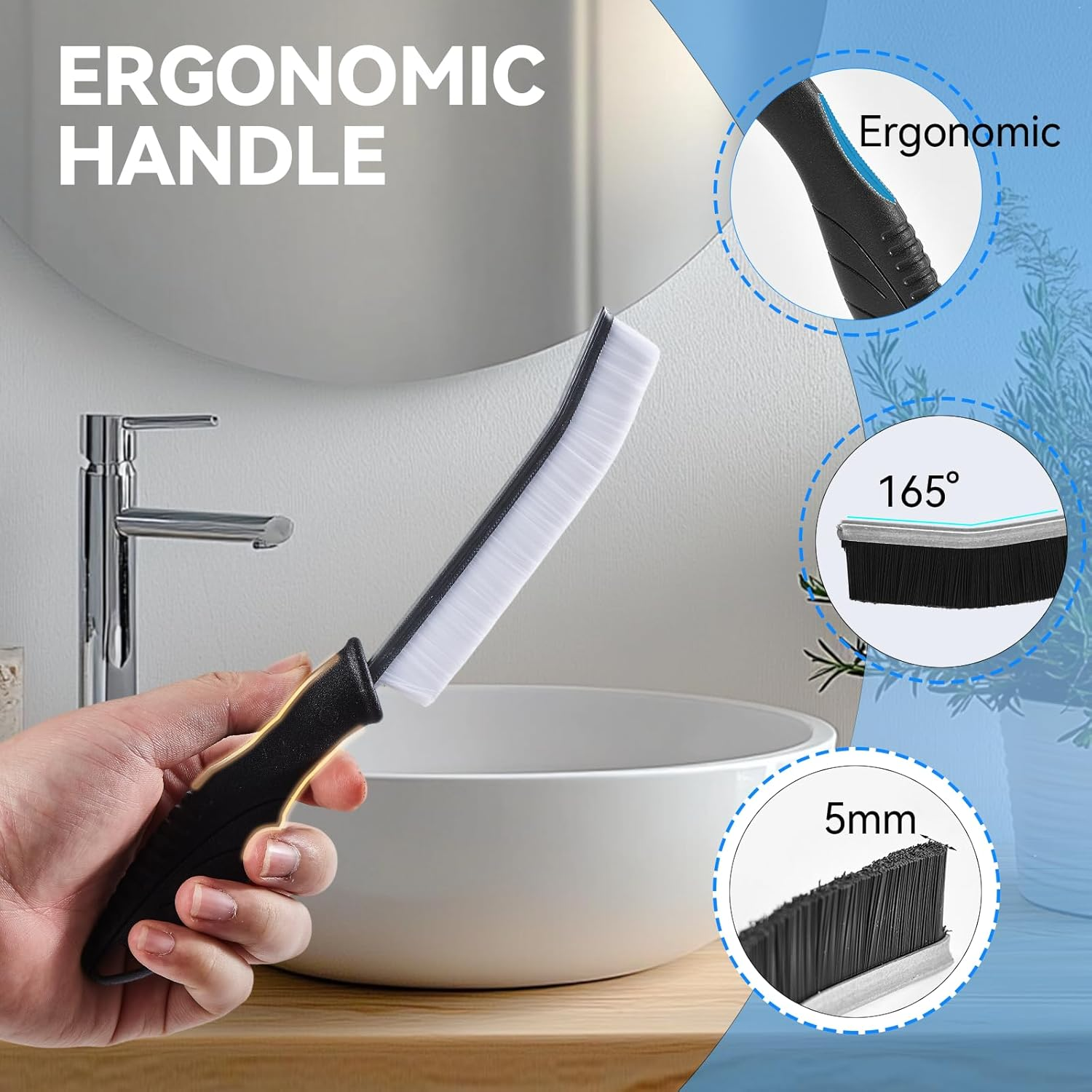 6Pcs Crevice Cleaning Brush Multi Purpose Hard Bristle Gap Cleaning Brushes Tool for Narrow Tight Spaces,Cleaning Supplies Deep Cleaning for Toilet, Faucets,Kitchen,Grout, Gap, Kitchen, Bathroom image number 6