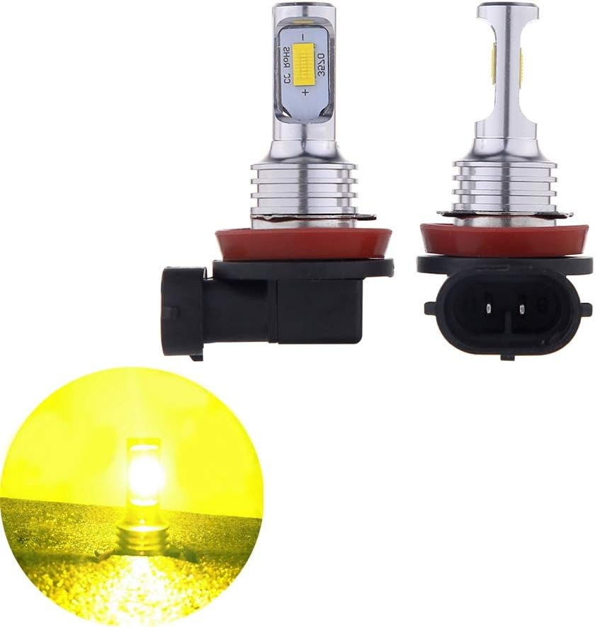 H11 H8 H16 80W 4000LM 3000K Yellow LED Fog Lights Conversion Bulbs Kit, 500064112