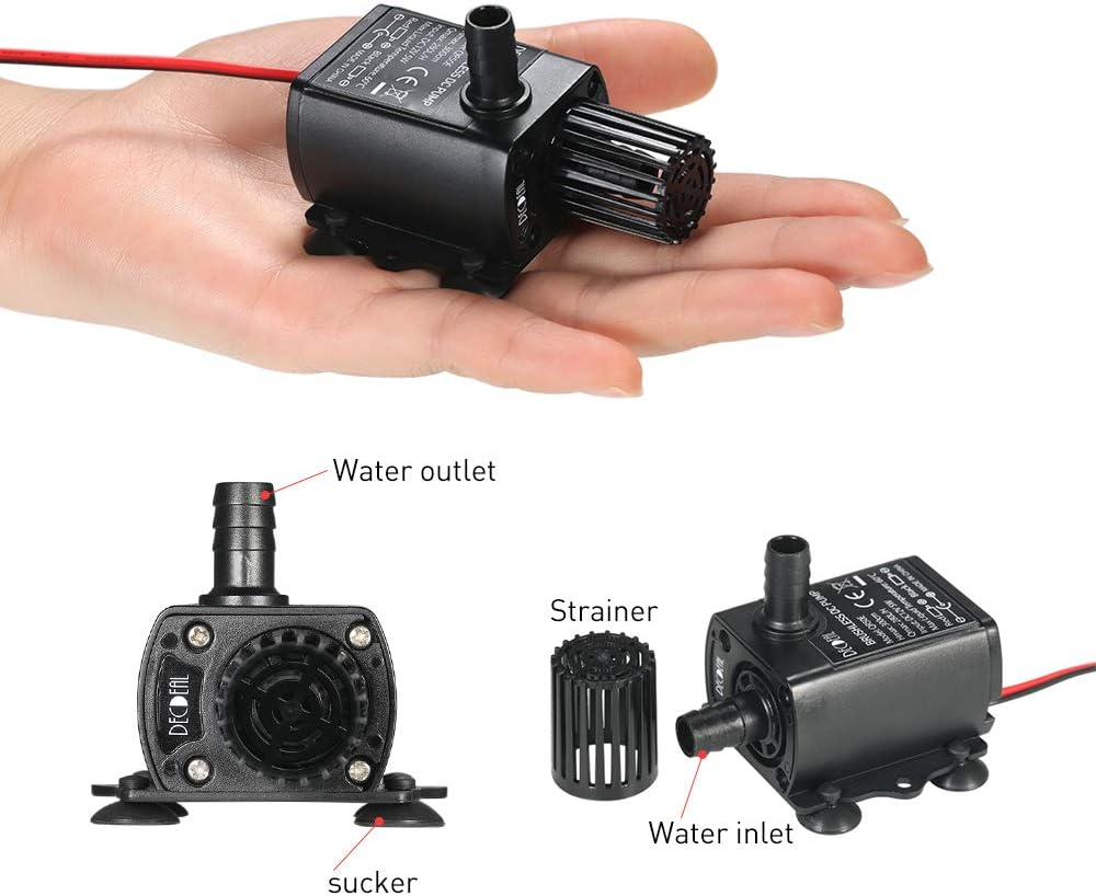 ZIEM Ultra-Quiet Mini USB DC5V 4.8W 300L/H Lift 300Cm Brushless Water Pump Waterproof Submersible Fountain with Flow Adjustment Function image number 3