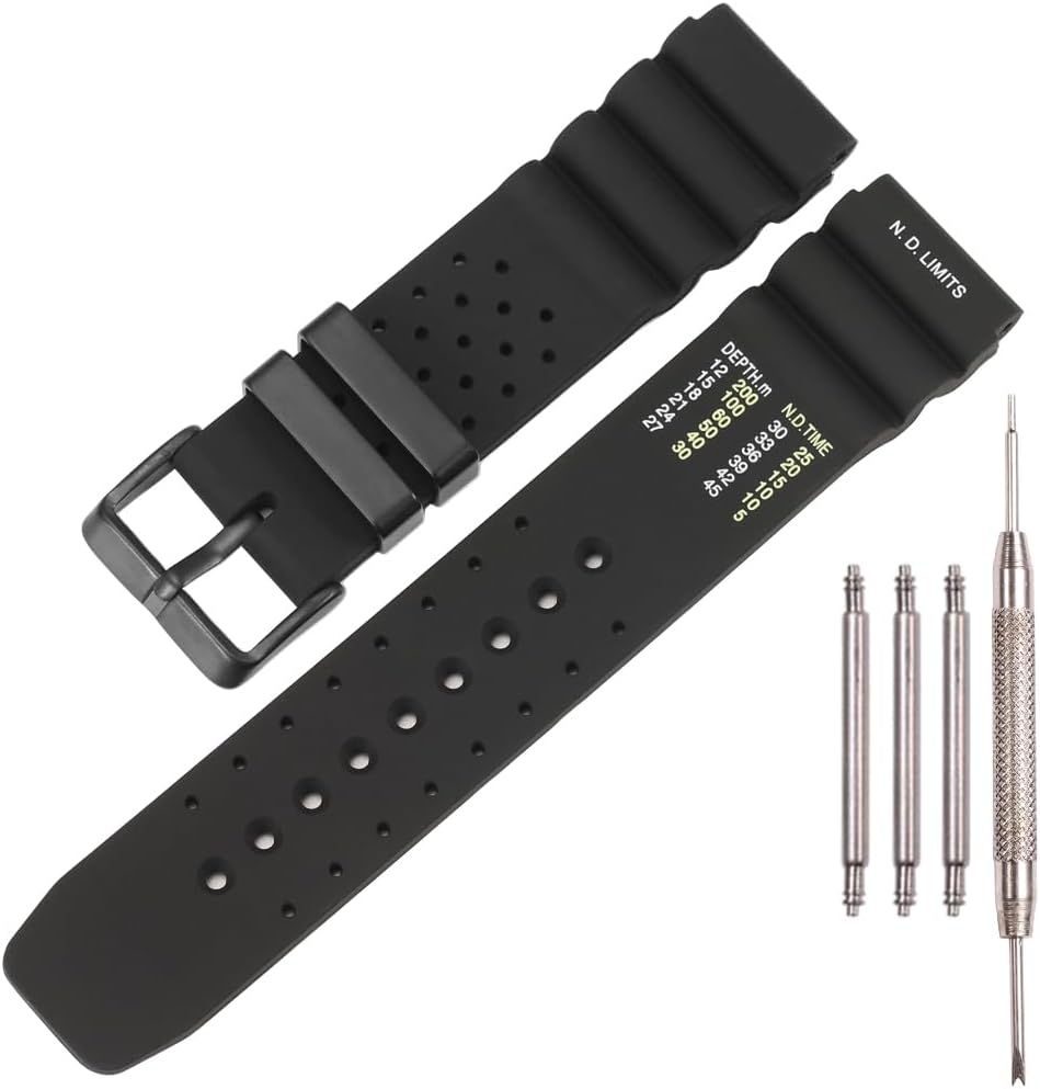 XBHSW 22Mm Silicone Watch Band Compatible with Citizen Eco Diver Smartwatch Interchangeable Strap Watch Bracelet