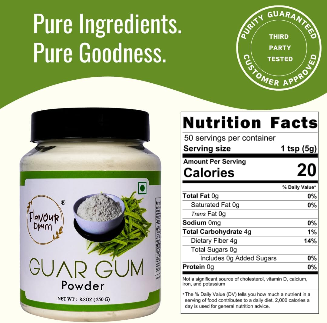 Flavour Drum Guar Gum Powder, 250 G | Thickening Agent | Gluten Free | Food Grade image number 6