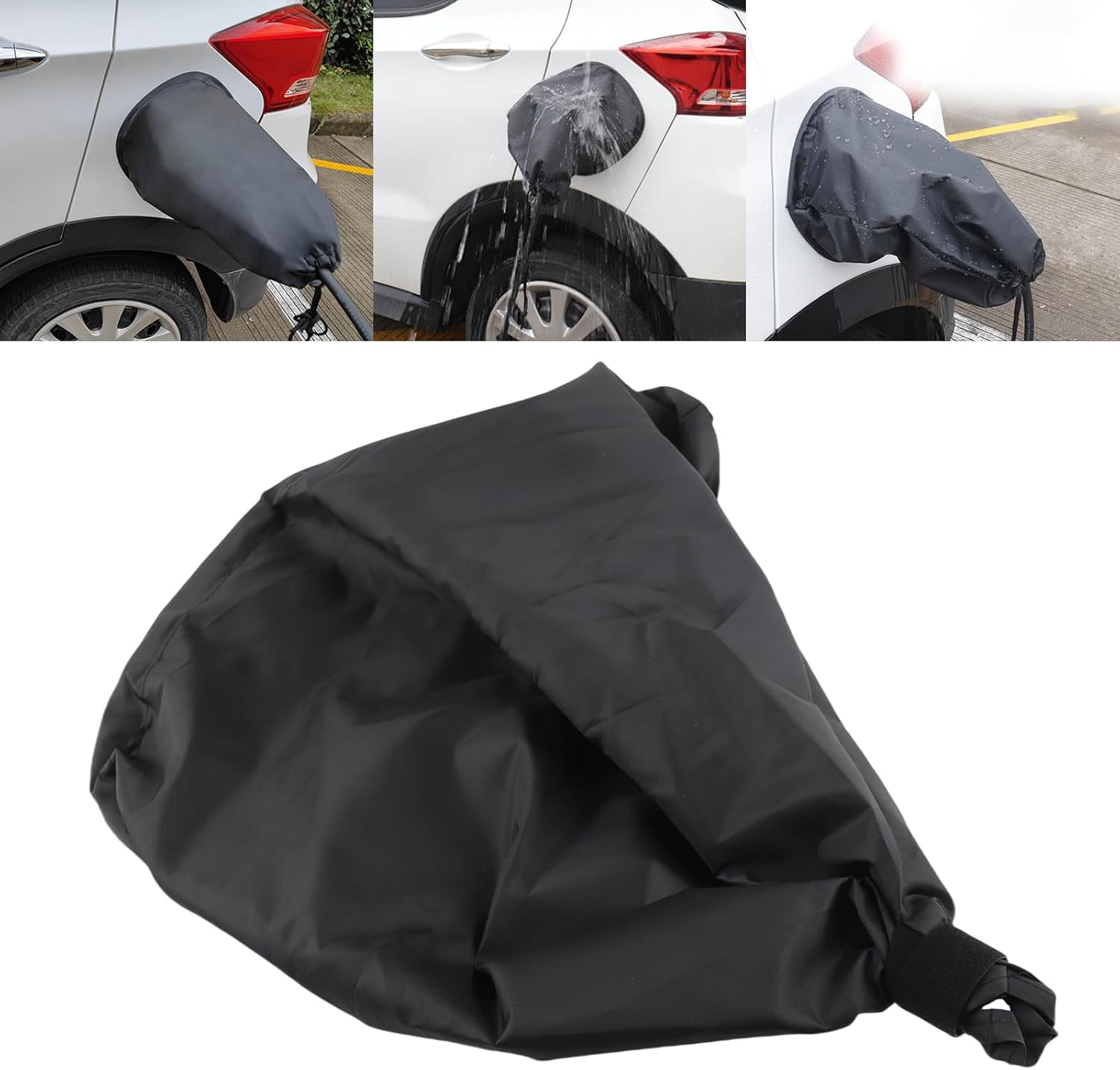 Fafeicy Waterproof EV Port Cover Strong Magnetic Adsorption Easy Install for 3 Y Models Black Electric Vehicle Charging Protection image number 6