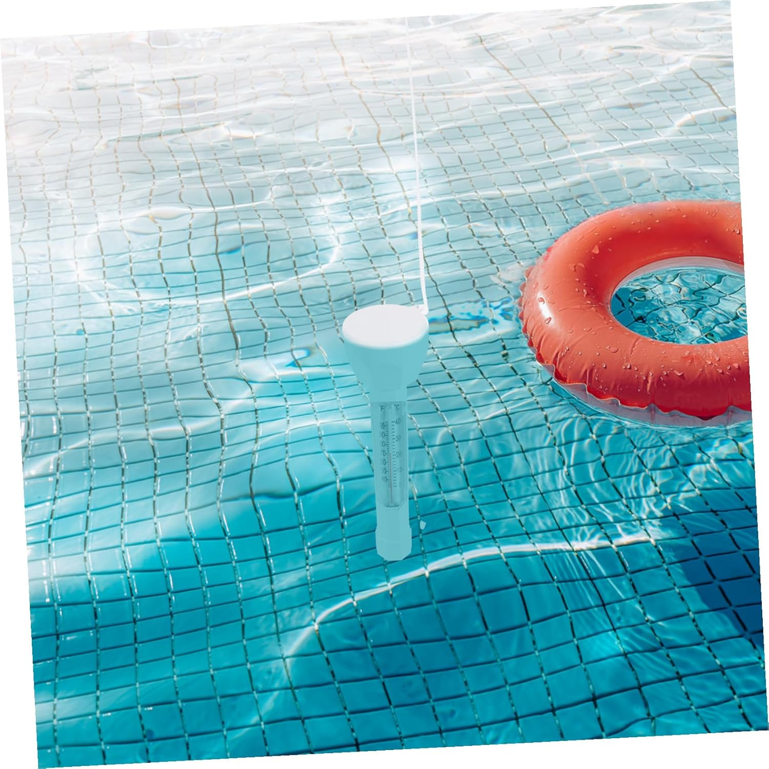 GALPADA Floating Pool Thermometer with String for Swimming Pools and Baths Fast Water Temperature Measurement Lightweight Design Safe Smooth Surface for Adults image number 2