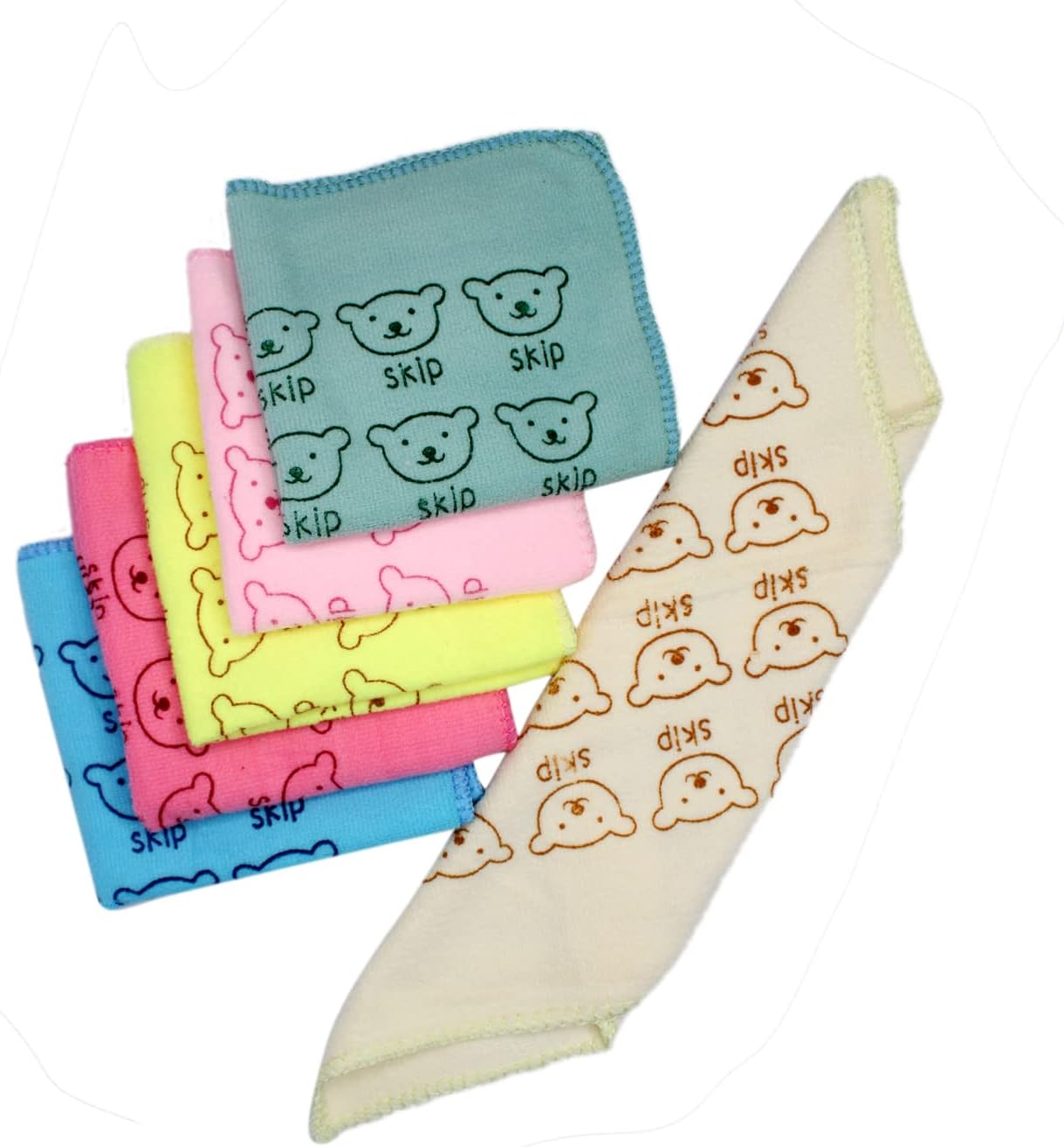 Kabello Love Touch Very Soft Fresh Loom Cotton Face Hanky, Face Towel, Handkerchiefs (Multi Color Set of 12)