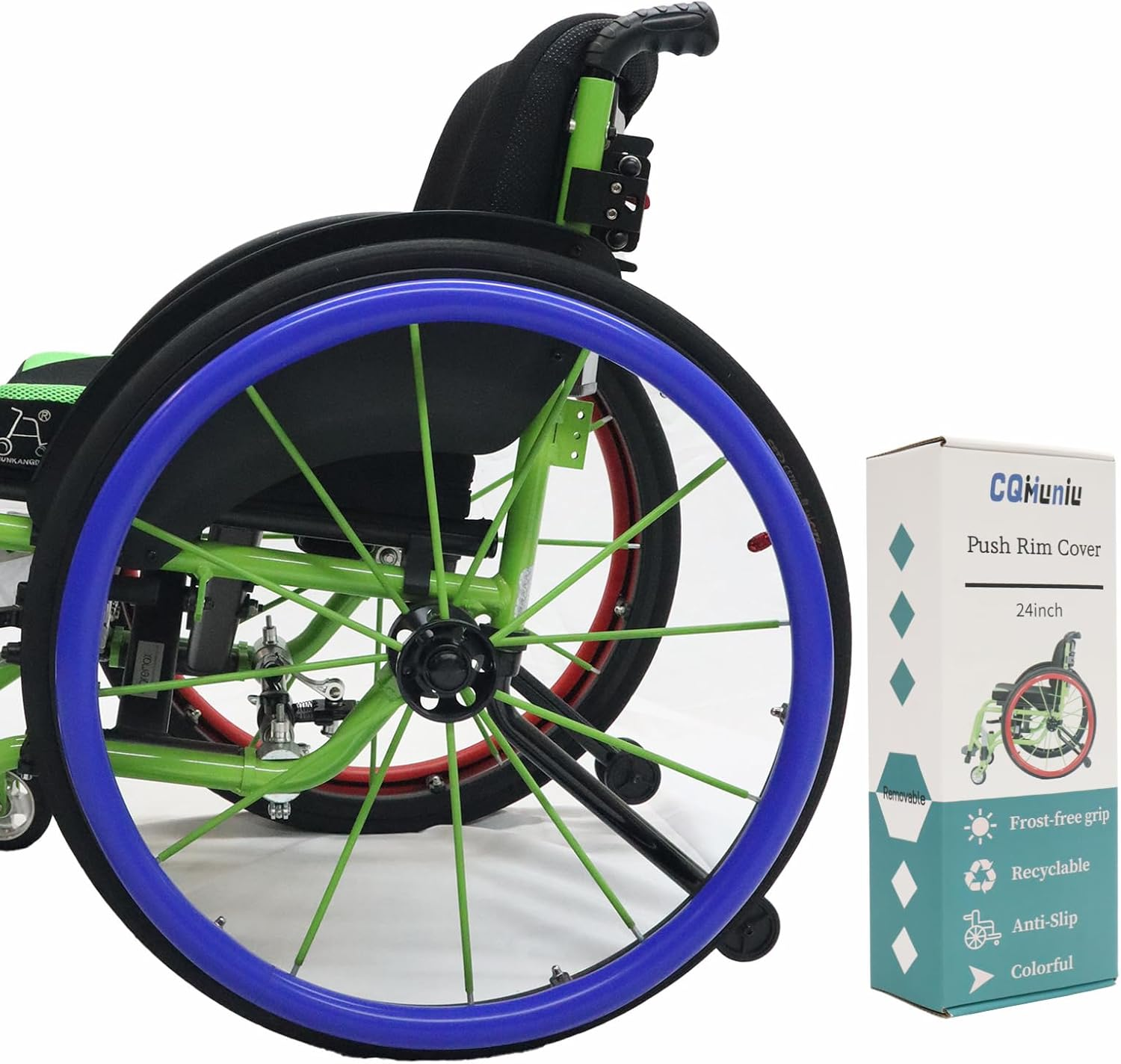 1Pair Wheelchair Push Rim Covers,24 Inch Wheelchair Cover,Silicon Wheelchair Wheel Covers