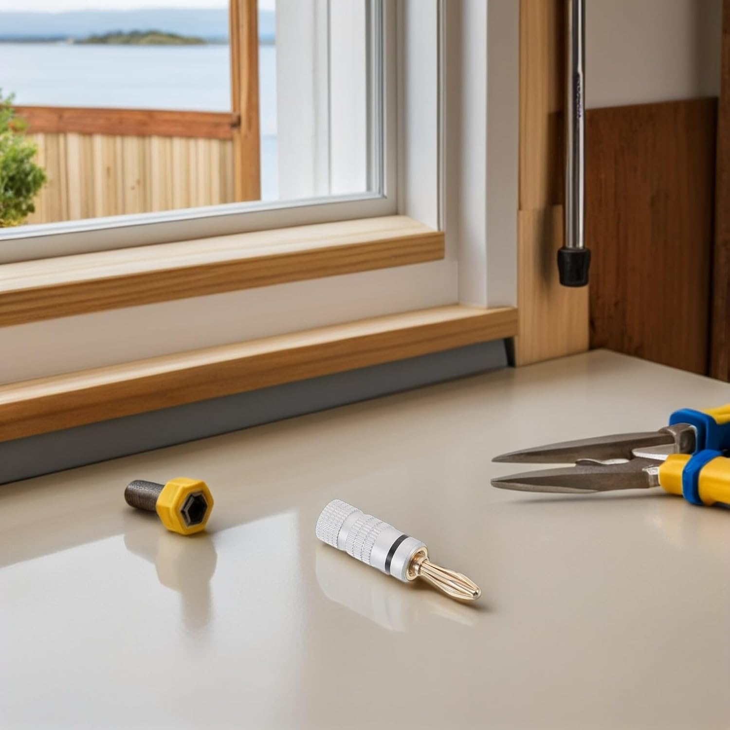 KOMBIUDA 10PCS 4MM Banana Speaker Wire Connectors 5 Black and 5 Red Rings, Solderless Audio Speaker Wire Banana Plugs for Home Theater and Hi-Fi Amplifier Sound Systems image number 3