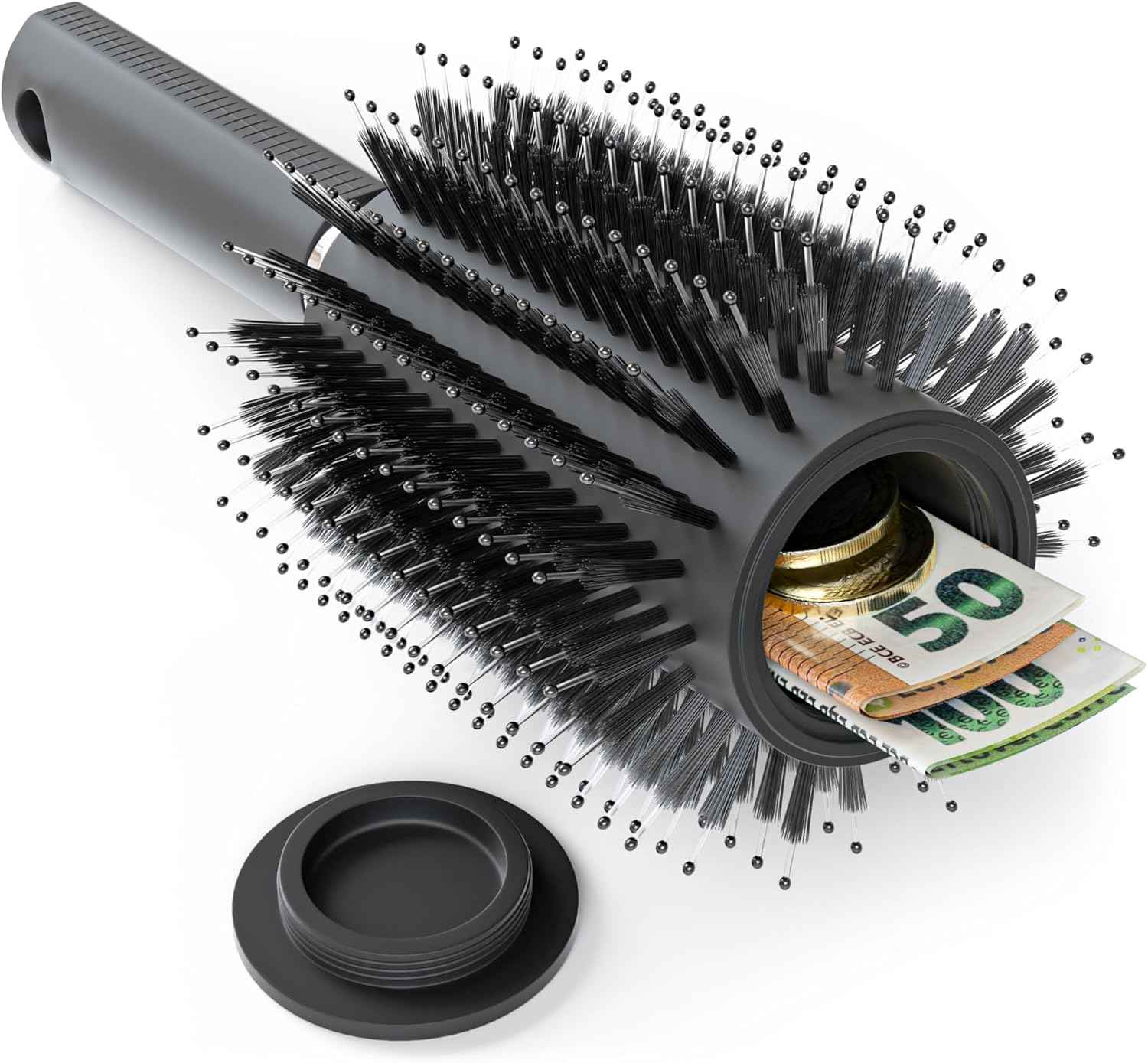 Evergreen Labs Travel Hair Brush with Secret Hideaway. Perfect as a Money Hiding Place for Home or as a Discreet Key Hiding Place on the Go image number 4