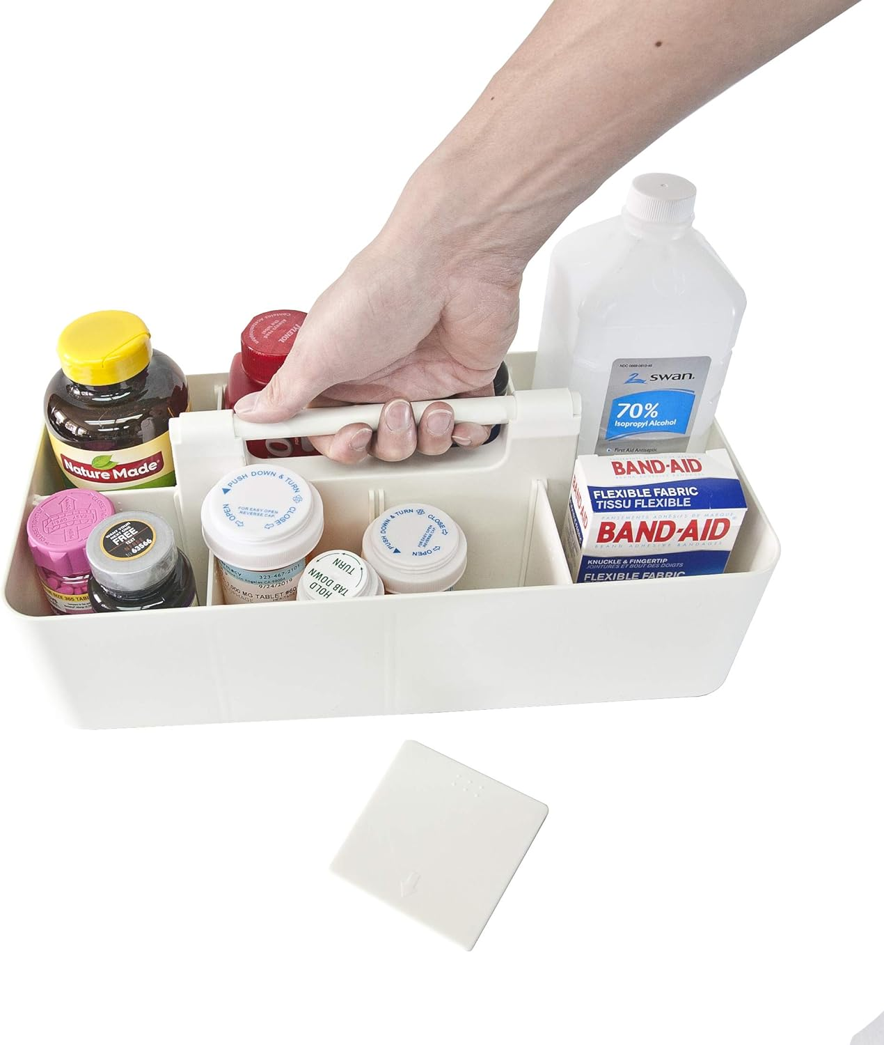 New! Enjoy Organizer - Office Storage Portable Organizer DIY Basket Caddy -Made in USA (Ivory) - Flower Butterfly Lily:Pink image number 6